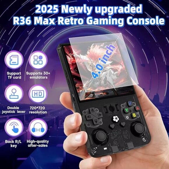 Handheld Open Source Gaming Console R36 MAX - GLACIAL BLUE - Picture 6 of 8